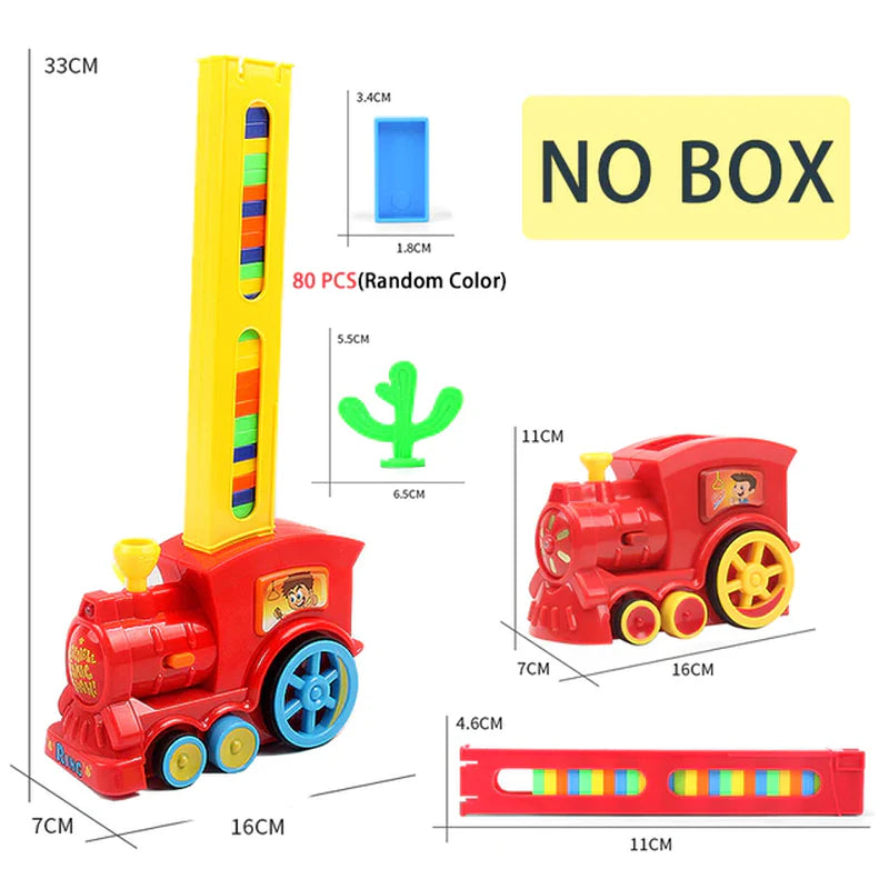 Kids Domino Train Car Set Sounding Light Automatic Laying Domino Brick Colorful Dominoes Blocks Game Educational DIY Toy Gift
