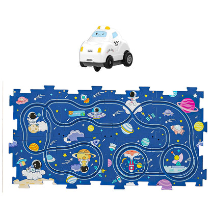 Space Track Puzzle Mat with Smart Car – STEM Play Toy