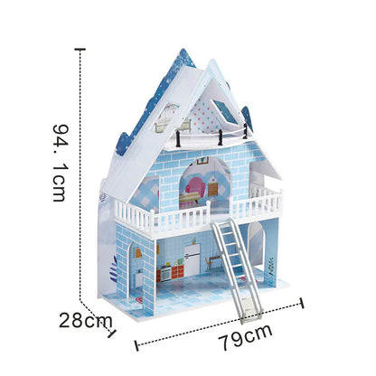 3-Story Dollhouse Playset with Furniture & Dolls