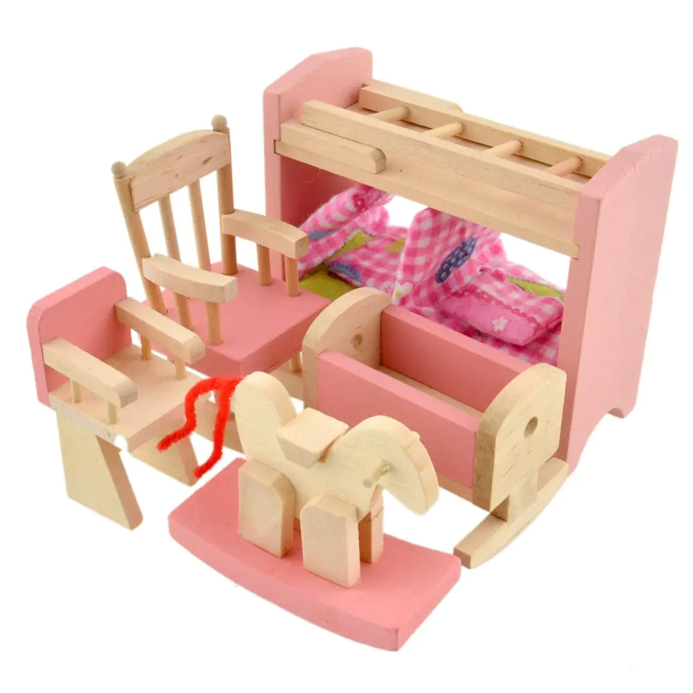 Creative Kids' Wooden Bunk Bed Playset