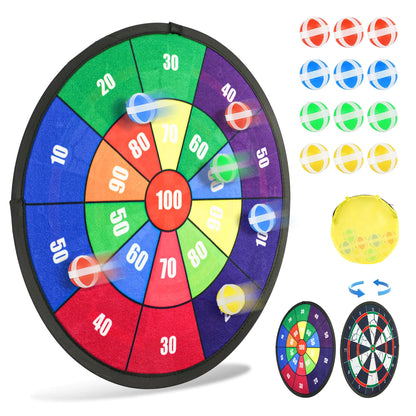 DoubleFun Kids Dart Board Set with Sticky Balls