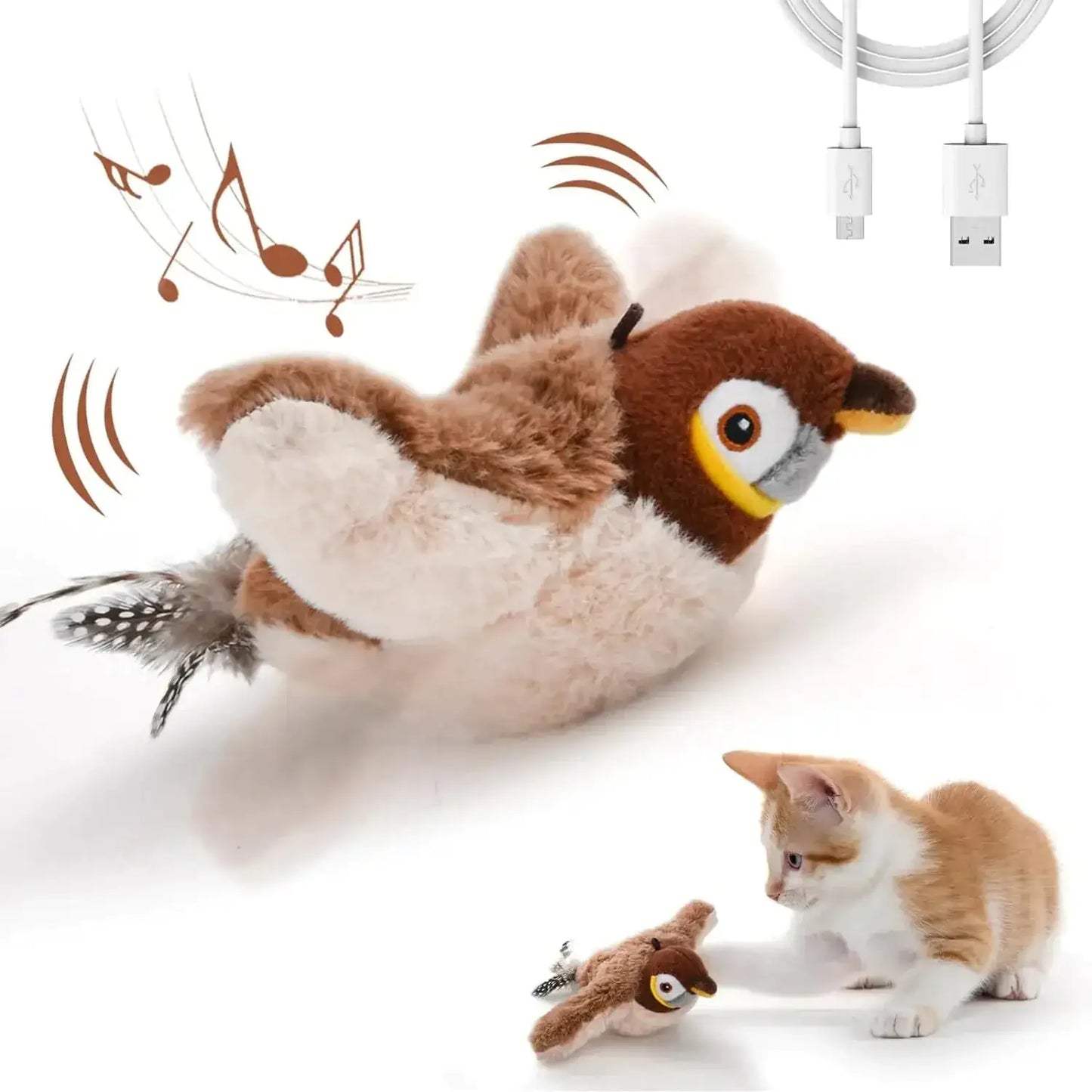 Plush Tune Bird Toy – Washable & Bite-Resistant Cat Fun