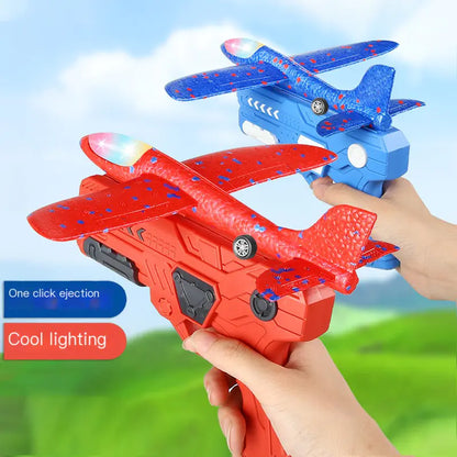 Foam Airplane Launcher Gun Toy – 20m Long Flight