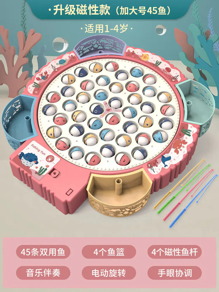 Magnetic Fishing Game Toy Set | Music & Motor Spin Fun