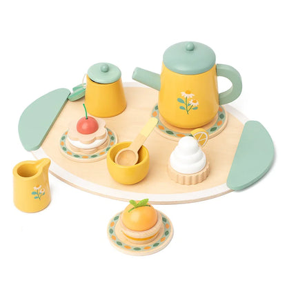 Wooden Tea Time Playset for Kids