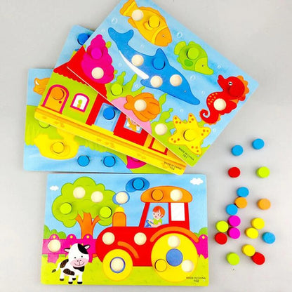 Color Match Peg Puzzle Boards for Toddlers