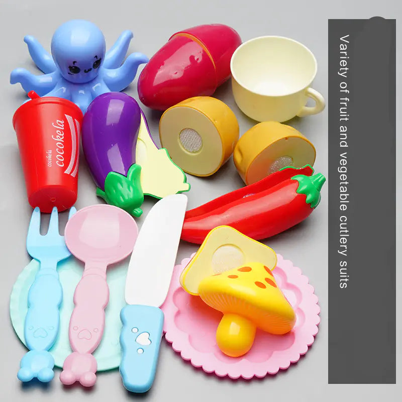 Deluxe Kitchen Playset for Kids with Food & Utensils