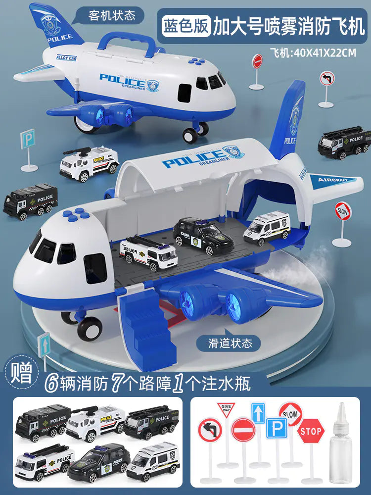 City Airport Playset with Plane, Cars & Road Signs