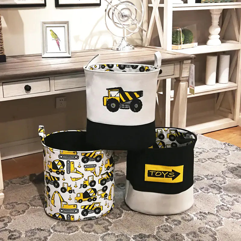 Canvas Children's Cartoon Storage Bucket