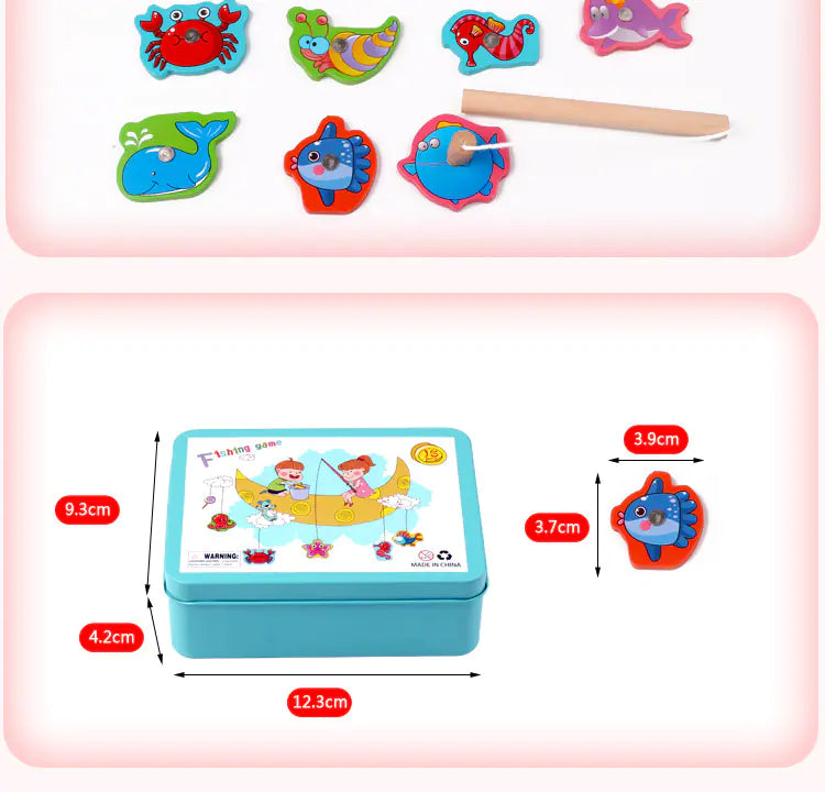 Wooden Magnetic Fishing Game for Kids