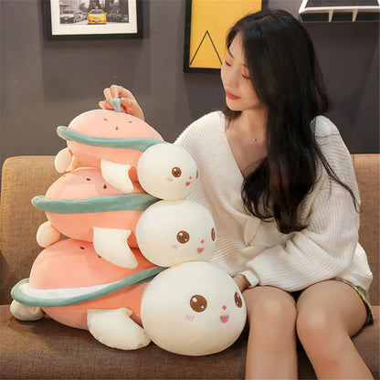 Charming Watermelon Turtle Plush Pillow for Kids