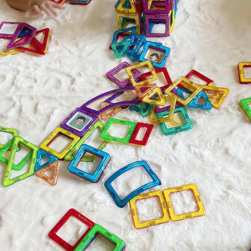 Colorful Magnetic Tiles Building Set for Kids