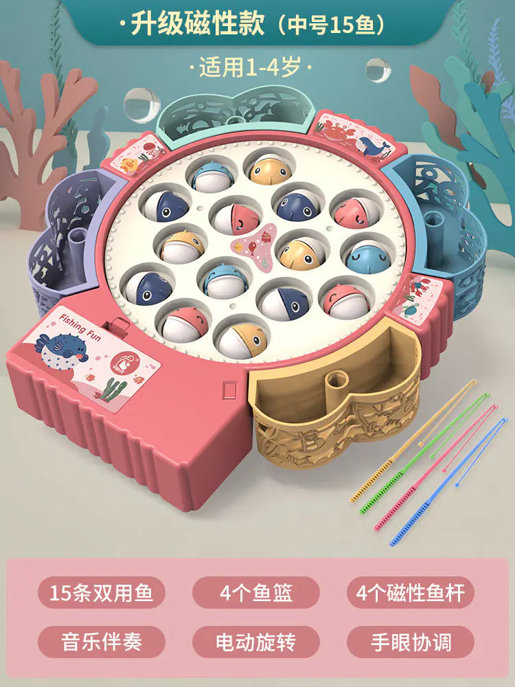 Magnetic Fishing Game Toy Set | Music & Motor Spin Fun