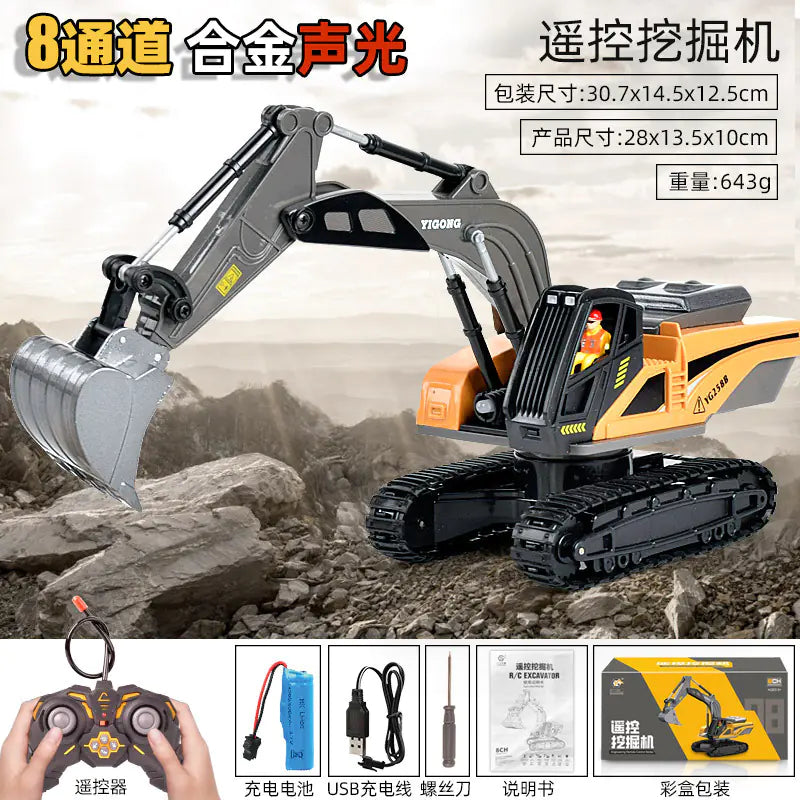 Mega RC Excavator Toy – Realistic Alloy Digger
