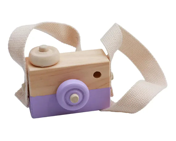 Wooden Toy Camera with Strap For Kids