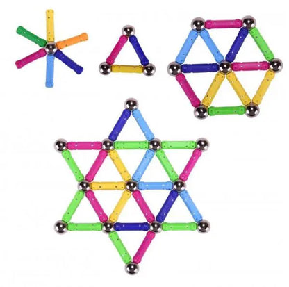 STEM Magnetic Building Stick Set – 100pc Kit for Kids
