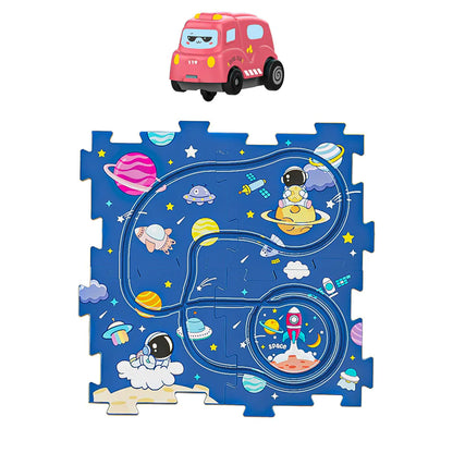 Space Track Puzzle Mat with Smart Car – STEM Play Toy