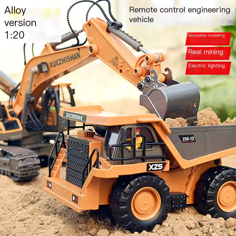 Mega RC Excavator Toy – Realistic Alloy Digger
