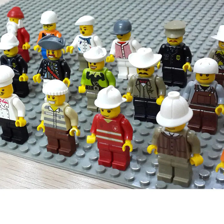 24Pcs Mini Building Block Figures – Police, Fire & More