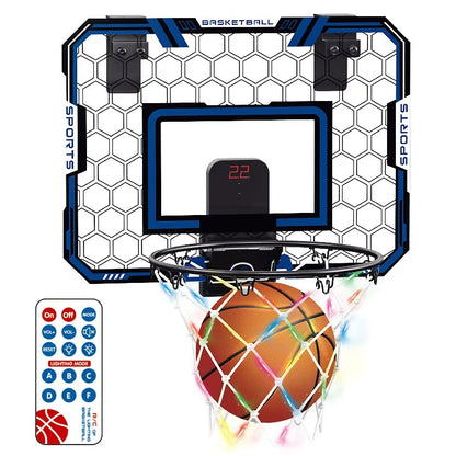 LED Electronic Indoor Remote Control Basketball Hoop Set