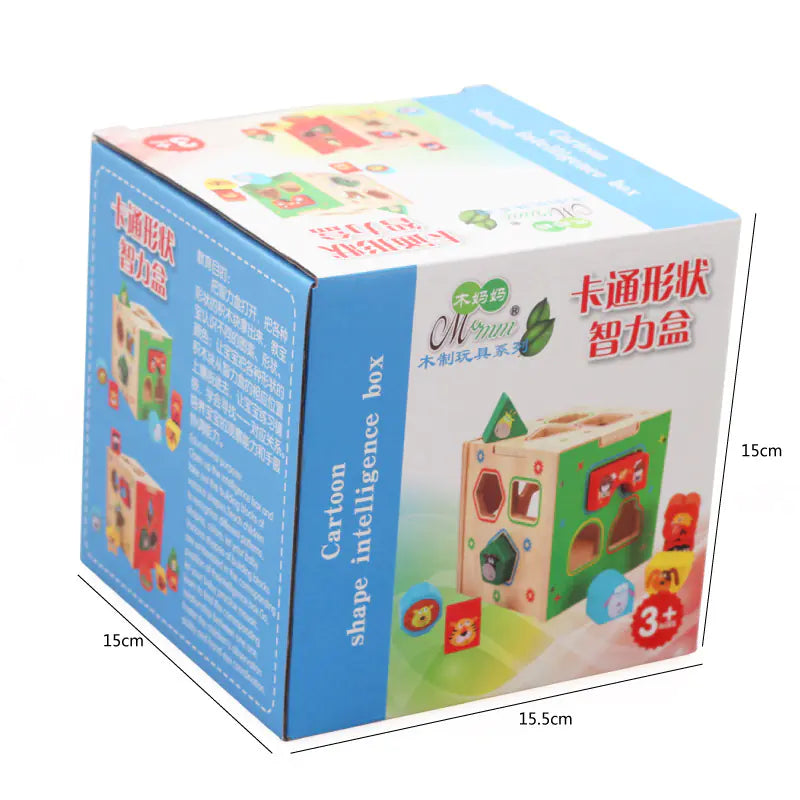 Animal Shape Sorter Cube – Wooden Puzzle Learning Toy