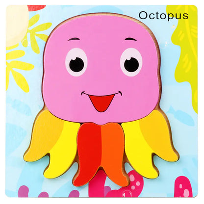 Kids' 3D Wooden Learning Puzzle