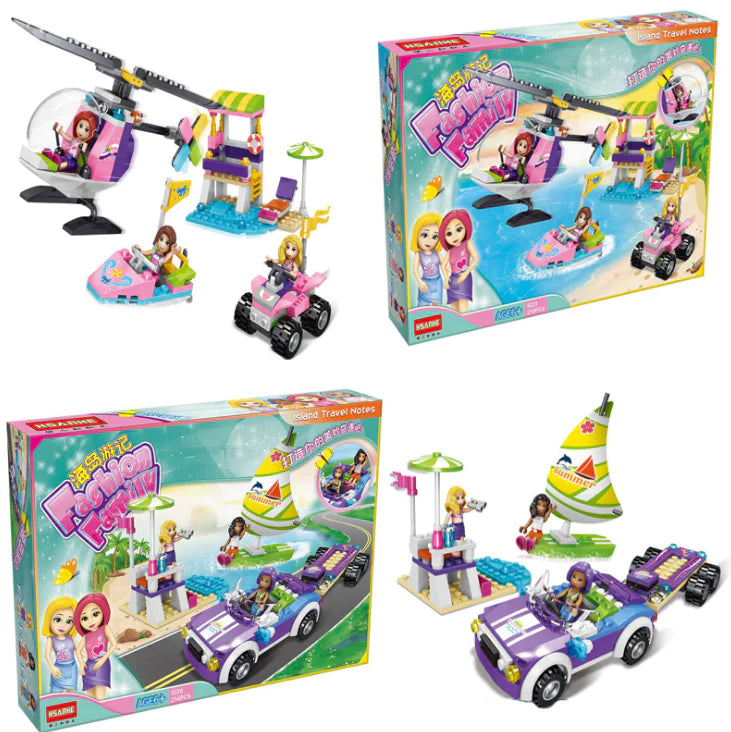 Girls’ Beach Rescue Helicopter & Jet Ski Building Set