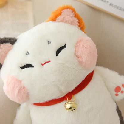 Kids' White Cat Cuddly Pillow with Bell