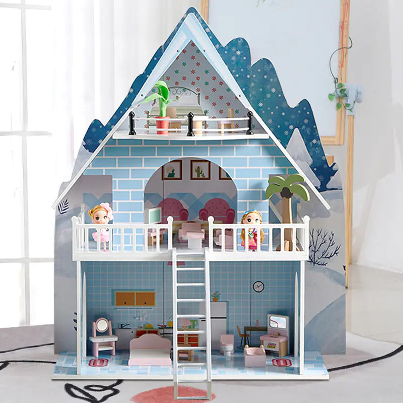 3-Story Dollhouse Playset with Furniture & Dolls