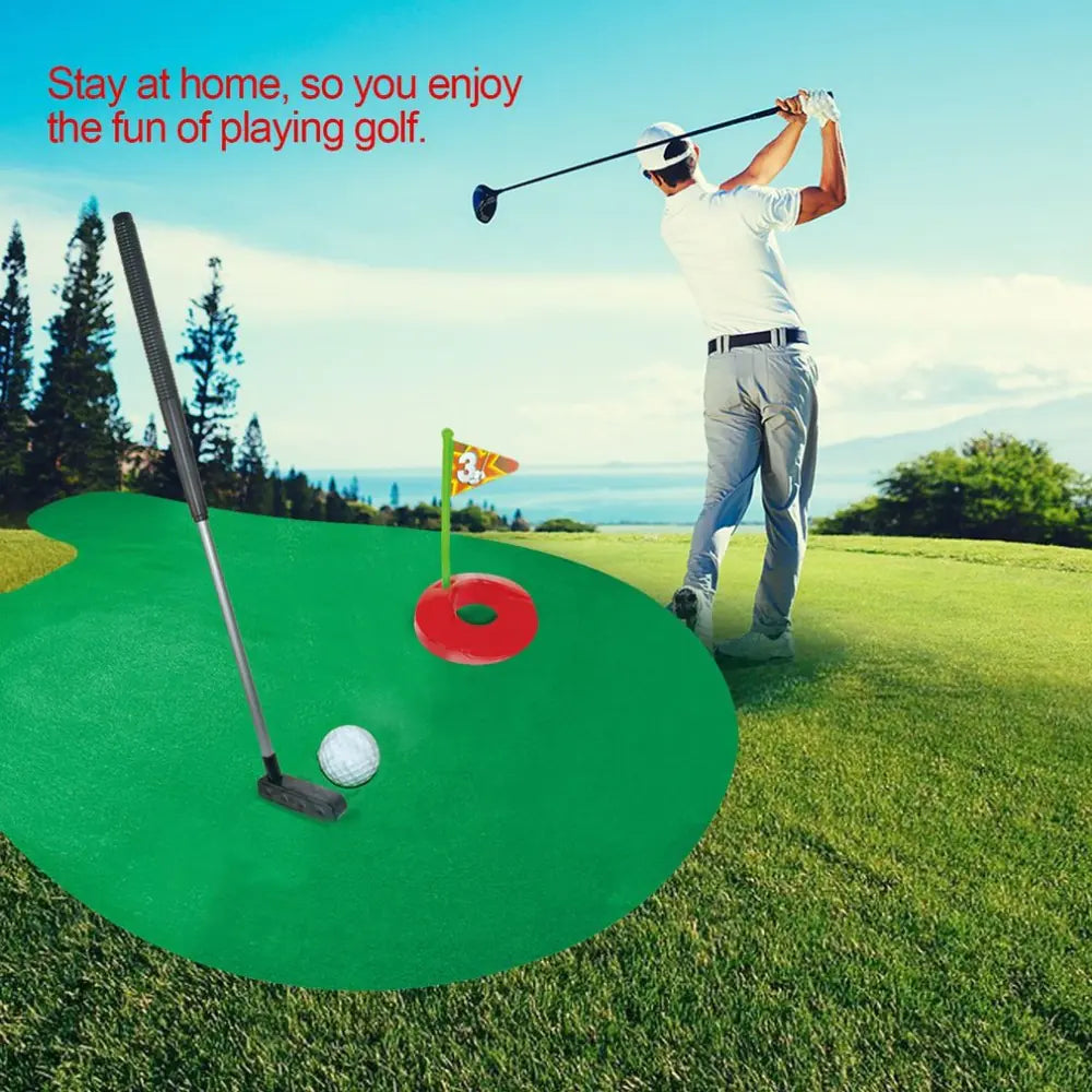 Funny Toilet Mini Golf Putting Game for Bathroom Fun