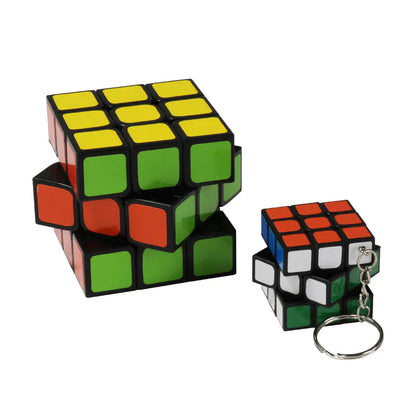 Mini & Standard Speed Cube Set with Keychain Fun
