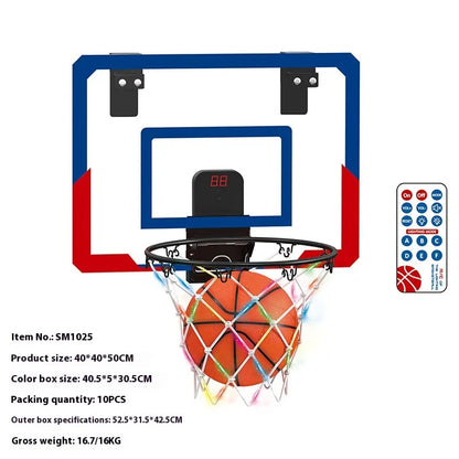 LED Electronic Indoor Remote Control Basketball Hoop Set