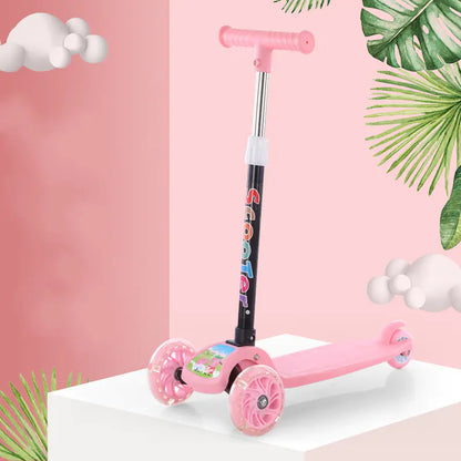 Pink 3-Wheel Kids Scooter | Adjustable & LED Wheels