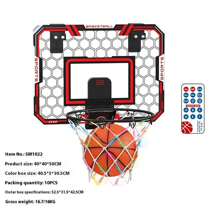 LED Electronic Indoor Remote Control Basketball Hoop Set