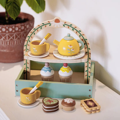 Wooden Tea Time Playset for Kids