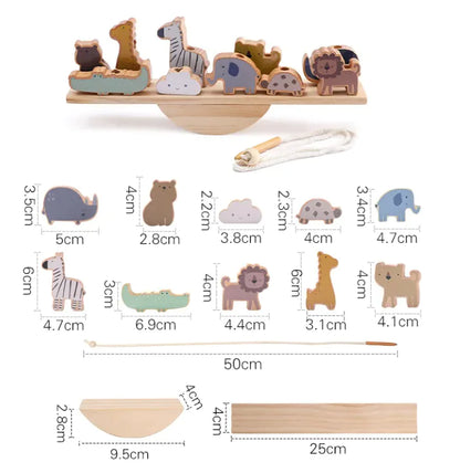 Wooden Animal Balancing Stacking Toy Set for Kids