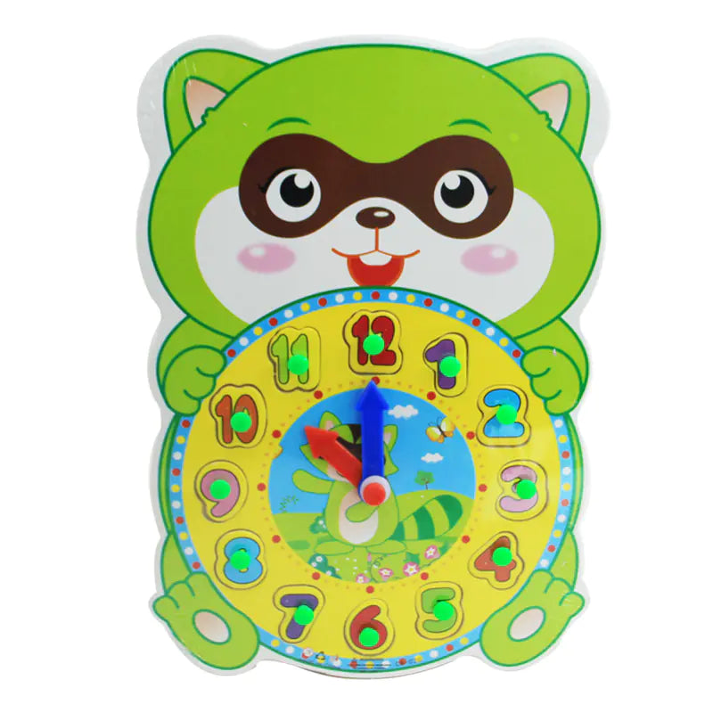 Panda Shape Wooden Clock Toy – Learn Time & Numbers