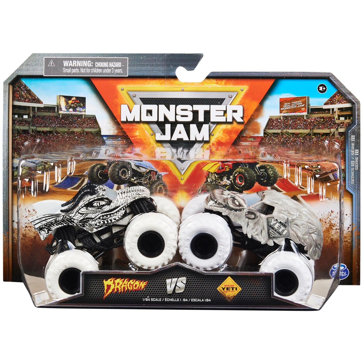 Monster Jam Dragon vs. Yeti 1:64 Scale Truck Set