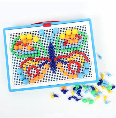 Colorful Pegboard Mosaic Puzzle Toy for Kids