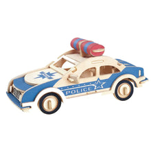 Wooden Police Car Puzzle Toy – Fun DIY Building Kit