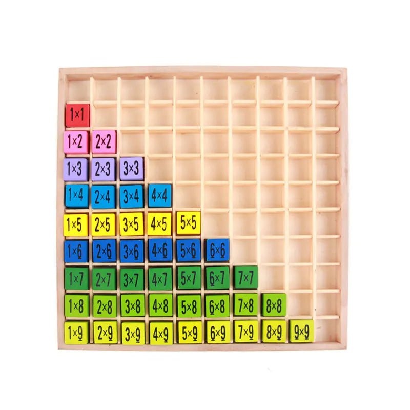 Wooden Multiplication Puzzle Board for Kids Learning