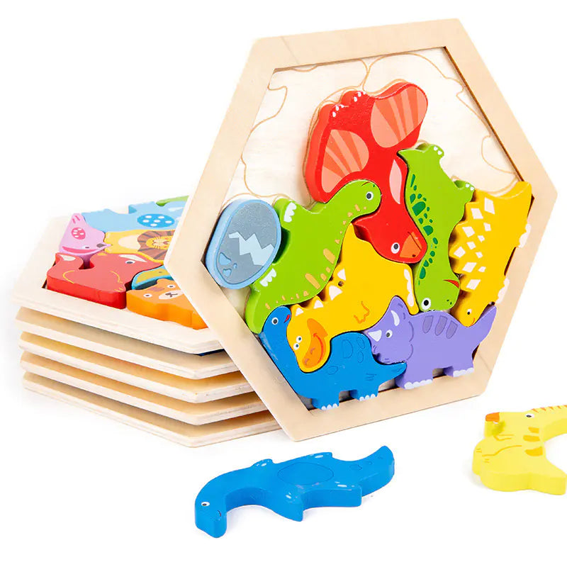 Montessori Wooden 3D Learning Puzzles - Kids' Educational Toys