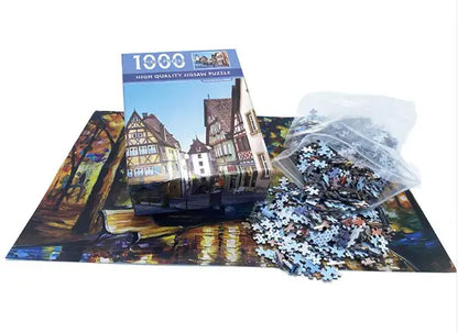 1000-Piece Scenic Village Jigsaw Puzzle for Adults