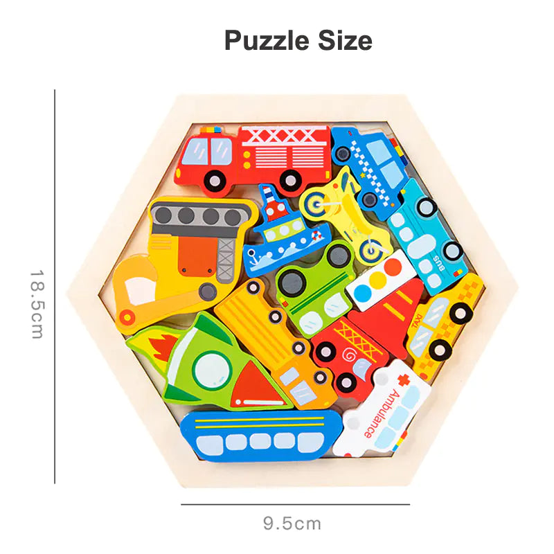 Montessori Wooden 3D Learning Puzzles - Kids' Educational Toys