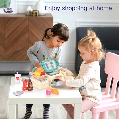 Interactive Cash Register Set with Groceries