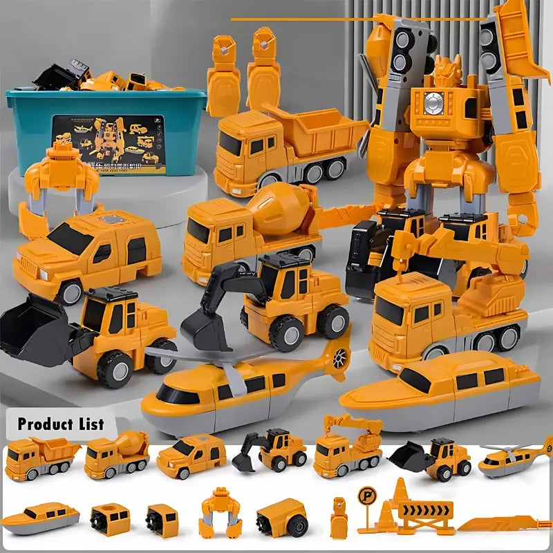 Transforming Construction Vehicle Robot for Kids