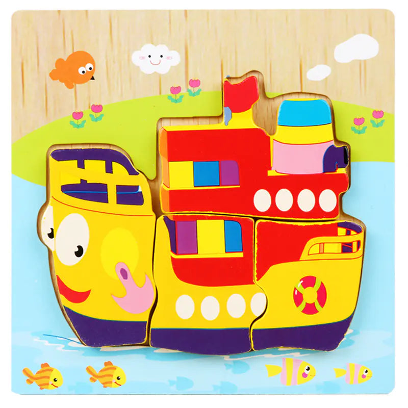 Kids' 3D Wooden Learning Puzzle