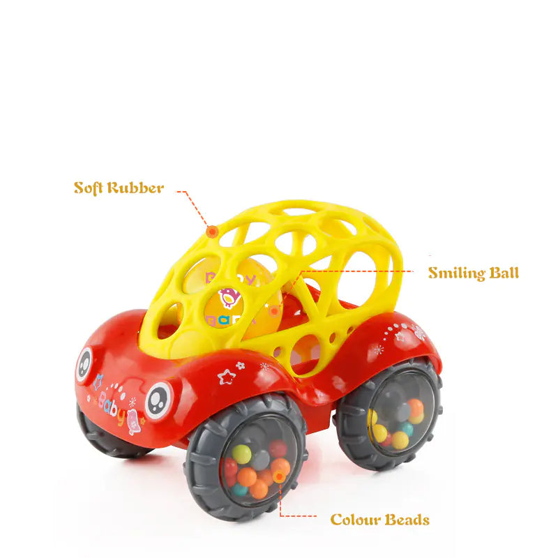 Baby Soft Grip Rattle Car – Easy to Hold & Roll Fun