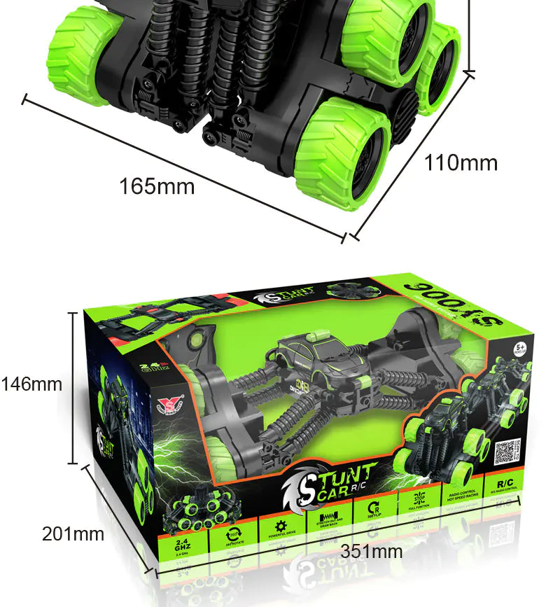 Stunt RC Car with 360° Spin & Spring Suspension