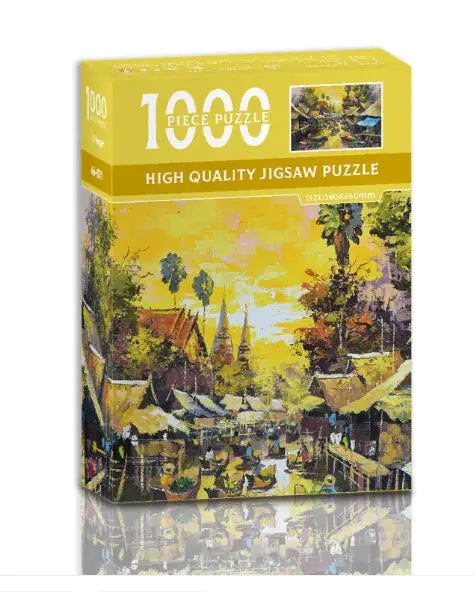 1000-Piece Scenic Village Jigsaw Puzzle for Adults